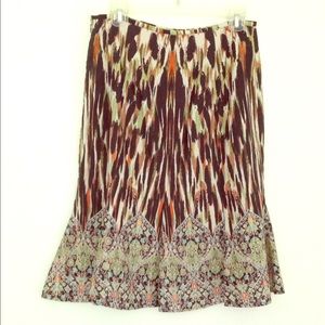 6 Dana Buchman Tulip Skirt Flare Ethnic Print Soft